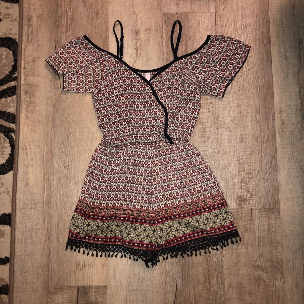 Romper with cut out shoulder